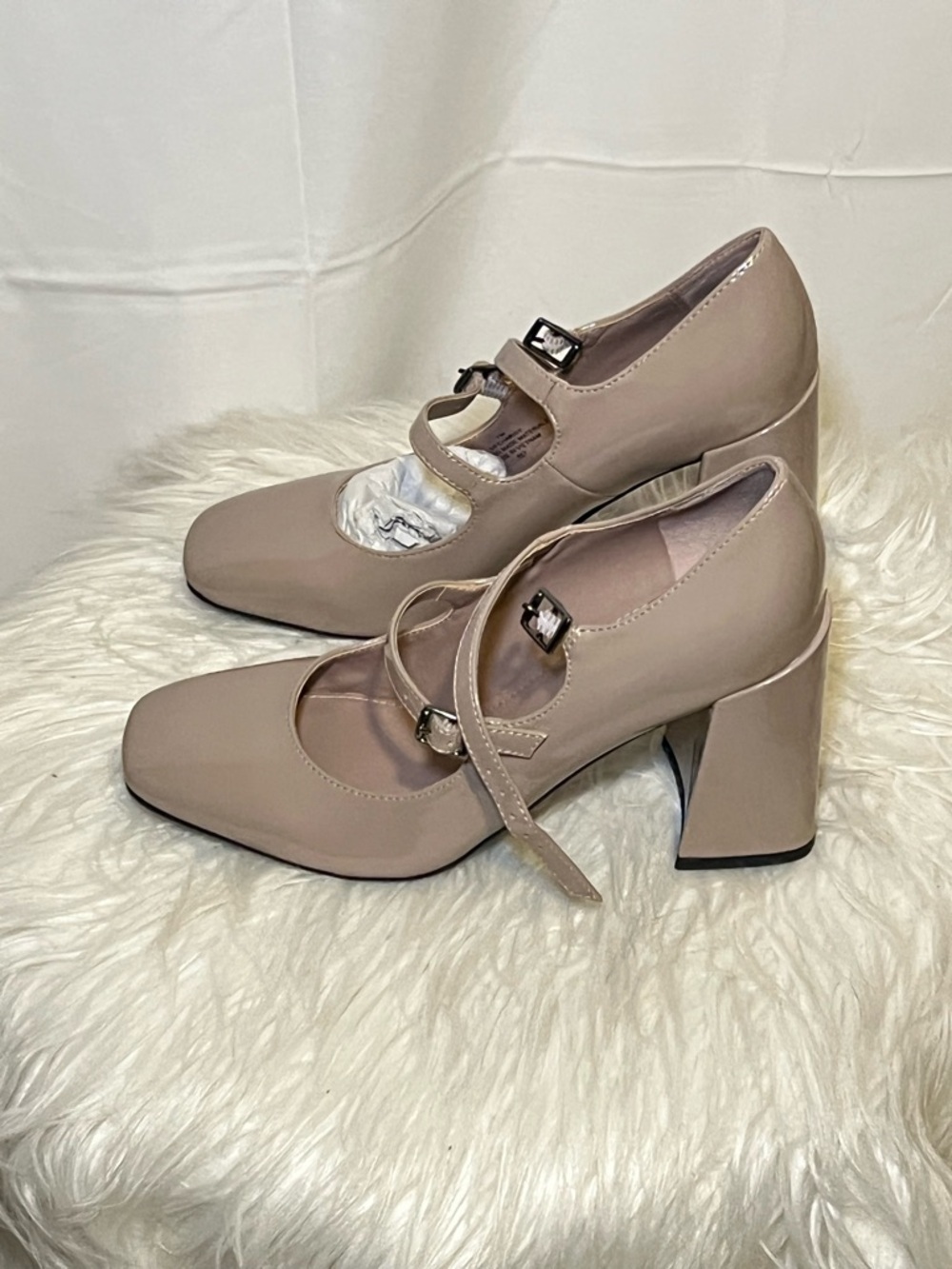 MARC FISHER Pumps Mary Jane Heels Charisy Double Straps Taupe Women Shoe Sz 7M - Picture 5 of 5